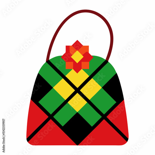 Vector art illustration of a vanity bag