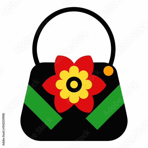Vector art illustration of a vanity bag