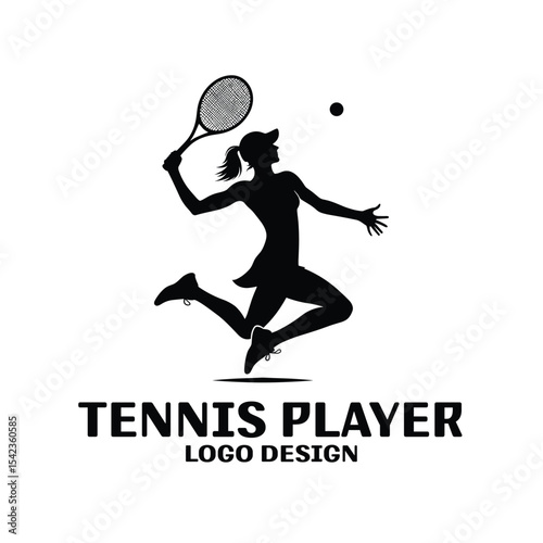 Tennis Player Vector Logo Design