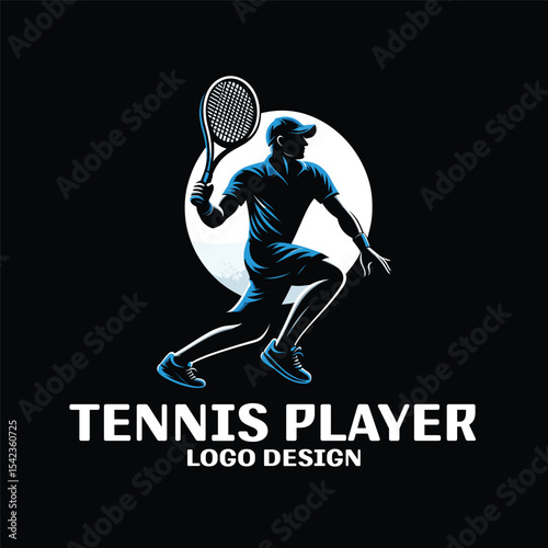Tennis Player Vector Logo Design