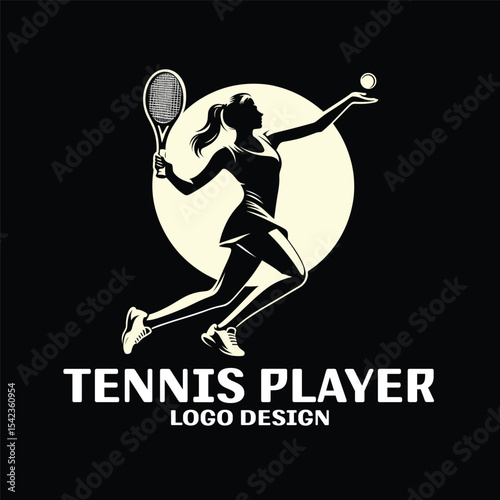 Tennis Player Vector Logo Design
