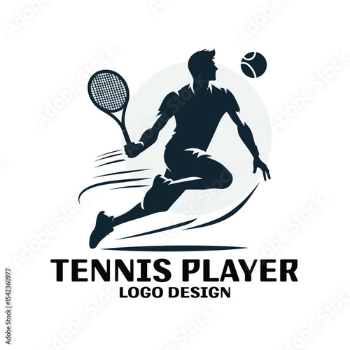 Tennis Player Vector Logo Design