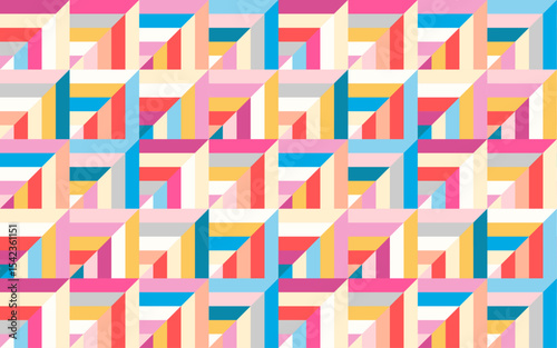 Modern Diagonal Geometric Colorful Vector Pattern Swatch Seamless Repeating Background