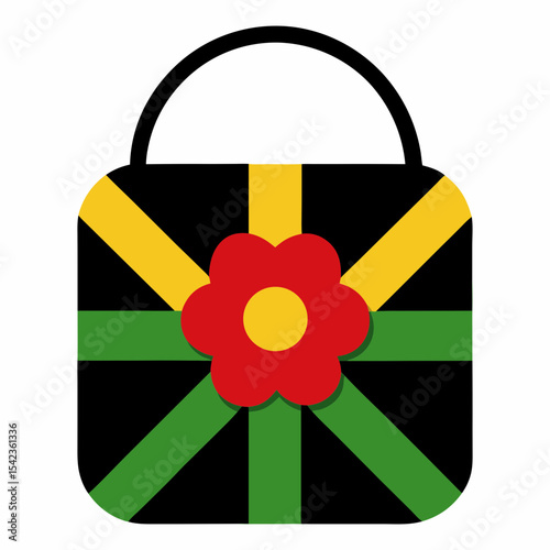 Vector art illustration of a vanity bag