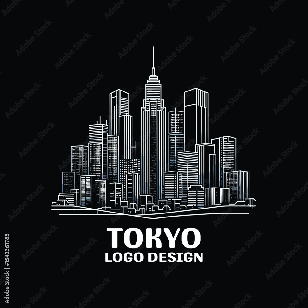 Fototapeta premium Tokyo Vector Logo Design