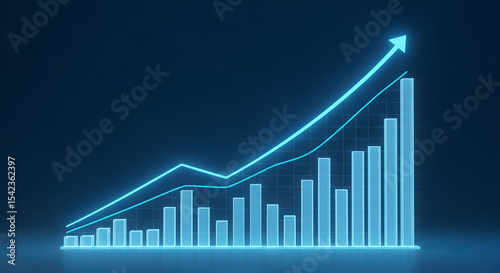 Ascending Business Graph Growth Chart for Presentations and Infographics