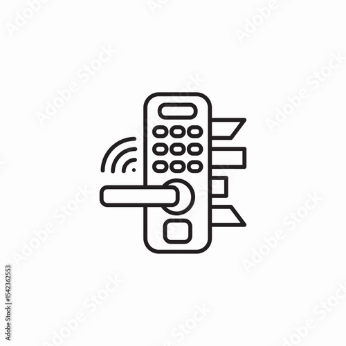 electronic door lock icon sign vector