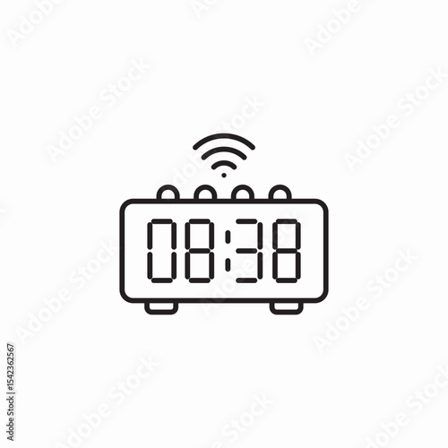 digital alarm clock icon sign vector