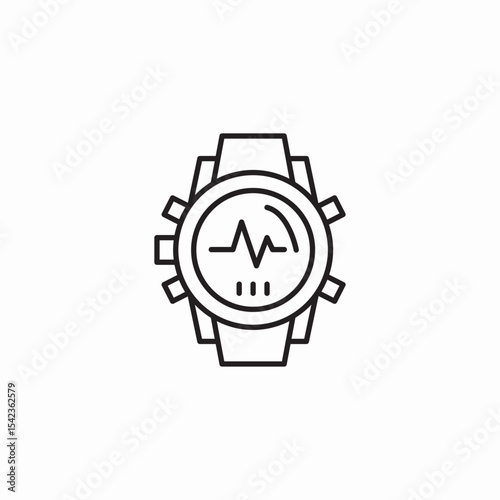 heart rate watch icon sign vector