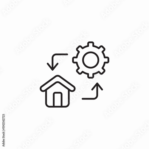 home settings management icon sign vector