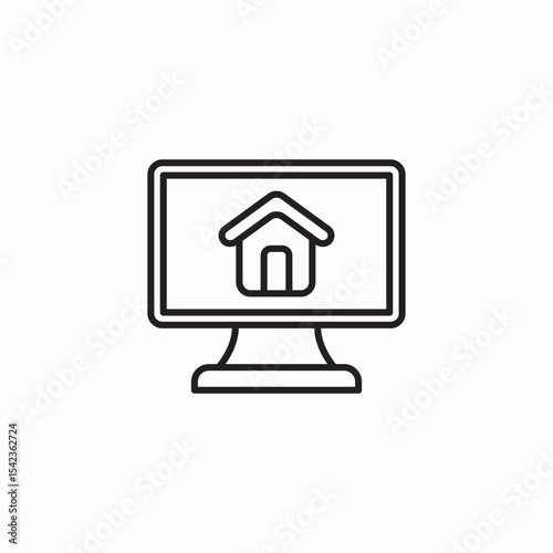 home security monitor icon sign vector