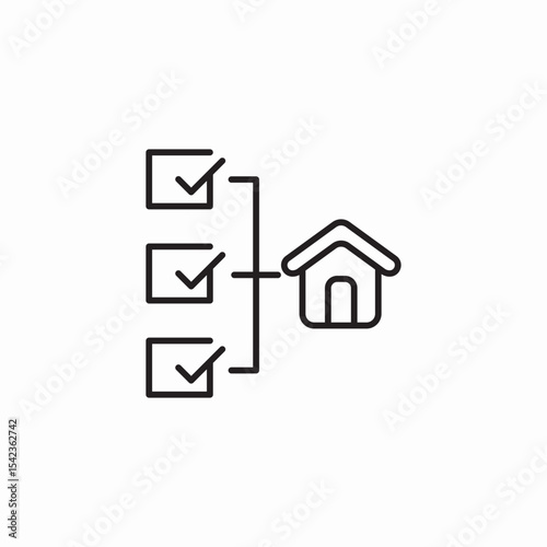 house checklist features icon sign vector