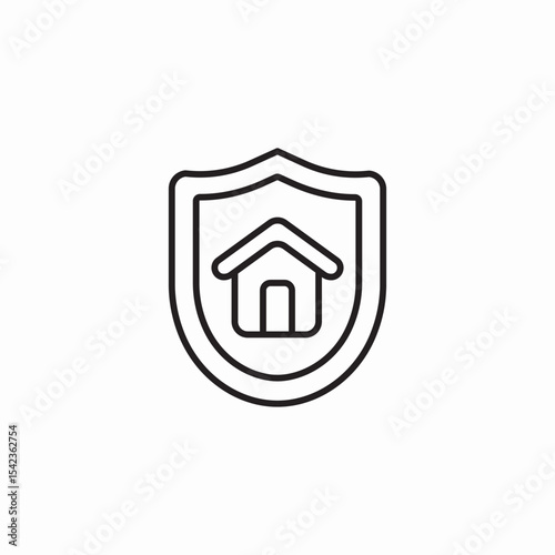 house insurance shield icon sign vector