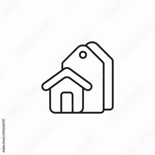 house price tag icon sign vector