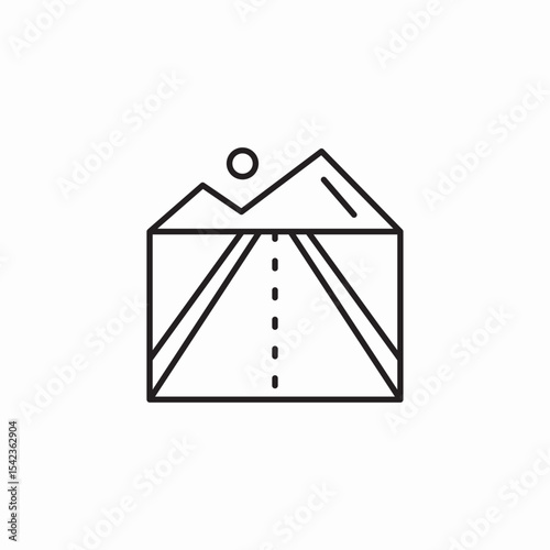 mountain road path icon sign vector