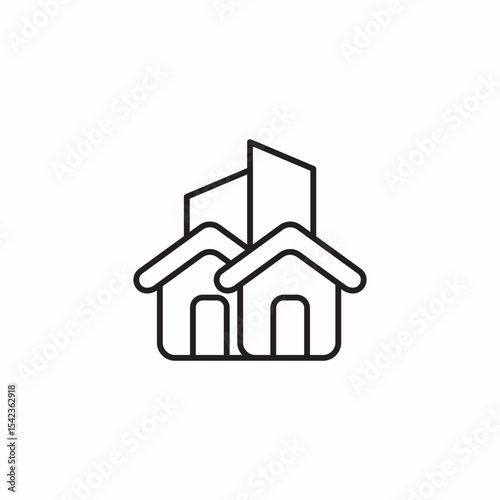 multiple houses buildings icon sign vector