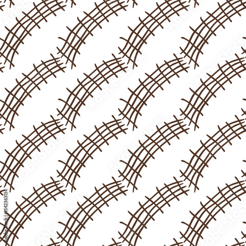 Abstract Brown Wavy Grid Seamless Pattern