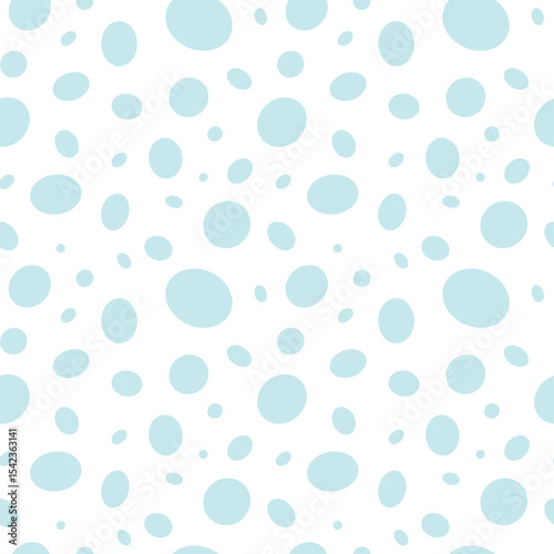 Seamless pattern of blue round shapes on white