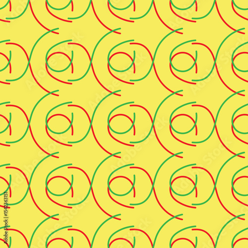 Abstract Geometric Alpha Pattern in Red and Green