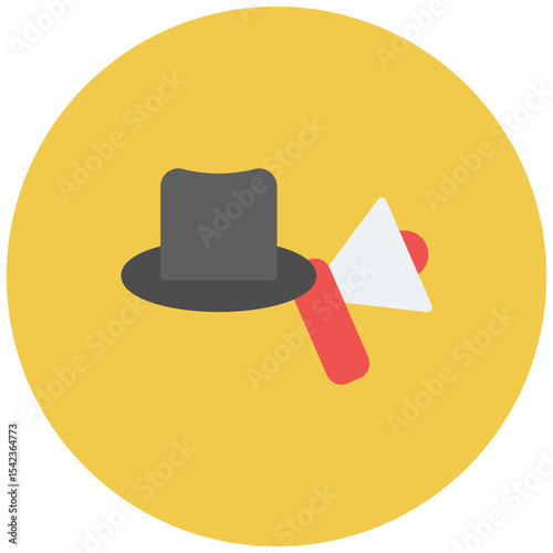 Black Hat PR icon vector image. Can be used for Public Relations Agency.