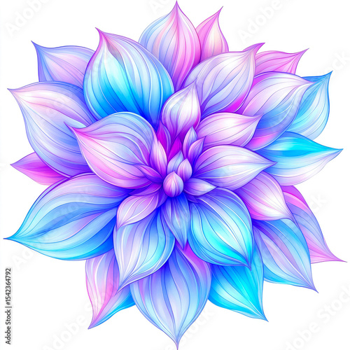 An ornate mandala artwork showcasing delicate patterns and pastel color gradients. The colors flow from the center outwards, set against a clean white background