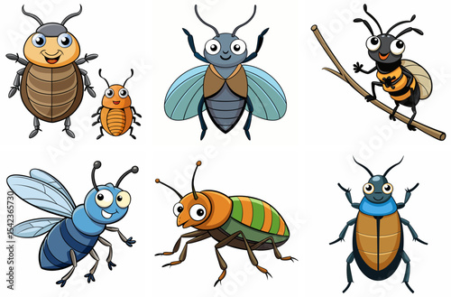 Adorable Cartoon Bugs Bugs Insects and Colorful Bugs Illustration