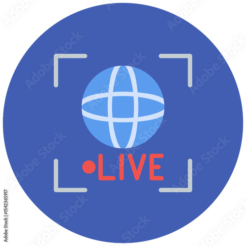 Live News icon vector image. Can be used for Live Streaming.