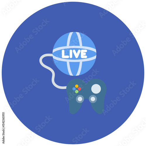 Live Gaming icon vector image. Can be used for Live Streaming.