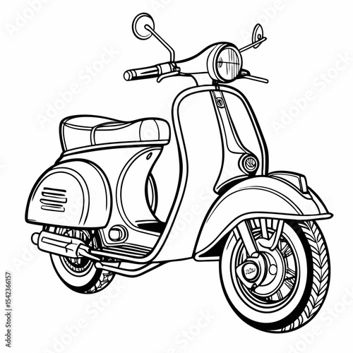 retro scooter vector illustration