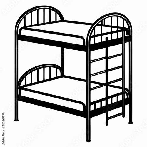 bed on white background