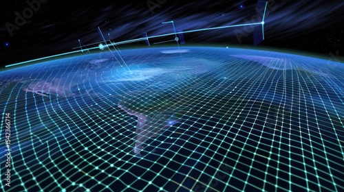 Digital global network map