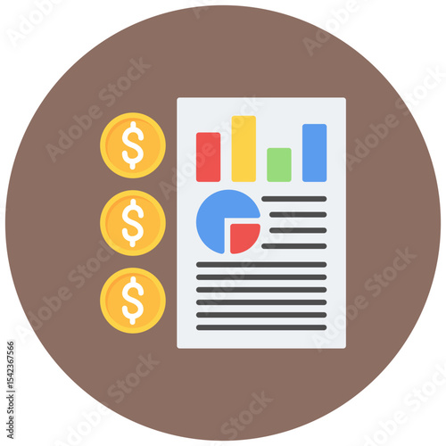 Financial Statement icon vector image. Can be used for Accounting.