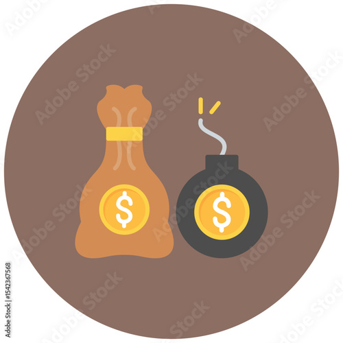 Debt icon vector image. Can be used for Accounting.