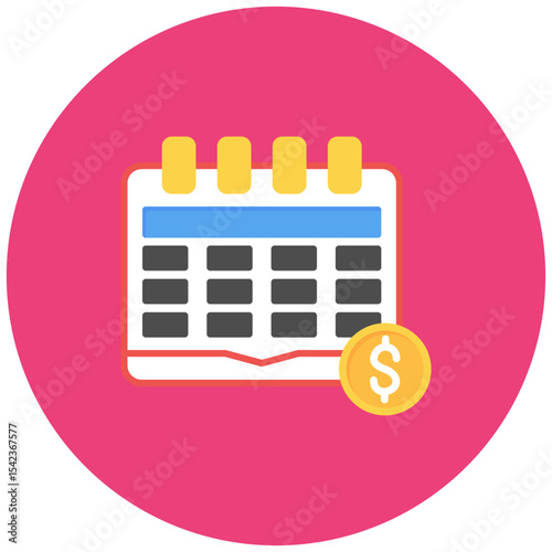 Fiscal Year icon vector image. Can be used for Accounting.