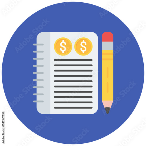 Journal Entry icon vector image. Can be used for Accounting.