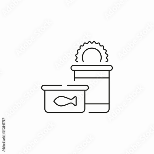 canned fish food icon sign vector