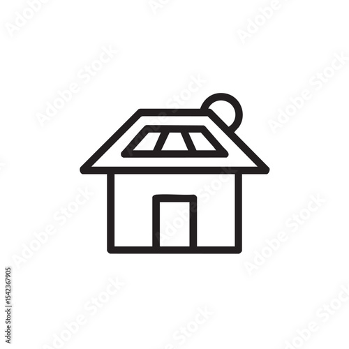 Eco-friendly house design with solar panels on the roof