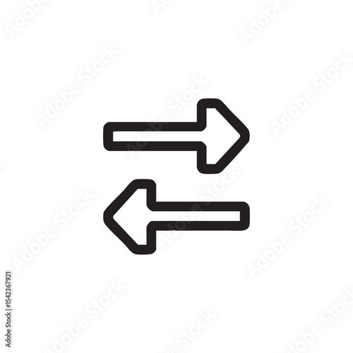 Direction arrows symbol for navigation and guidance concept