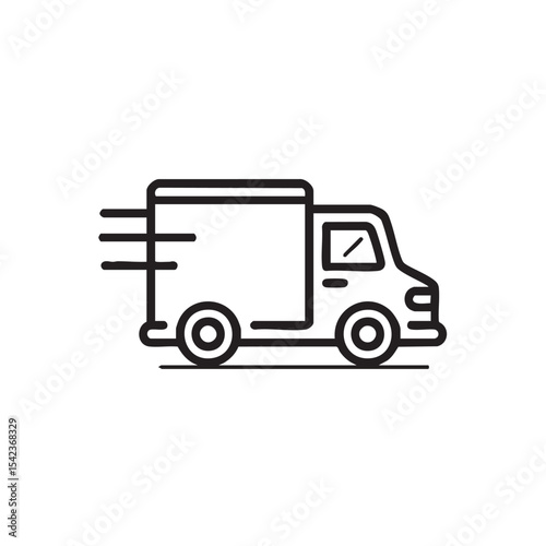 Delivery truck in motion for fast logistics and transportation