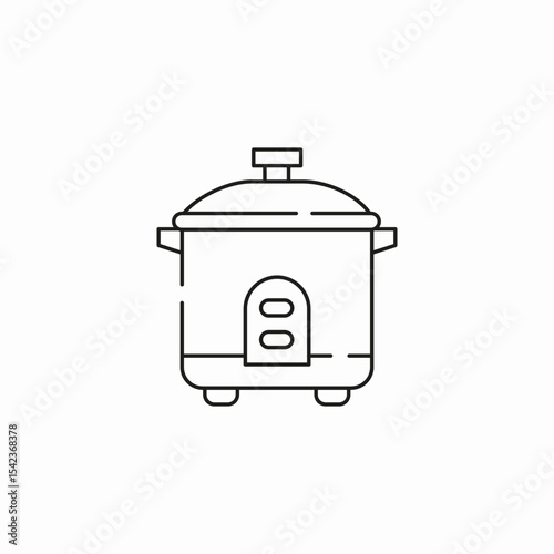 electric rice cooker icon sign vector