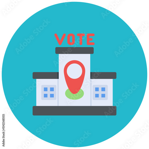 Polling Place icon vector image. Can be used for Politics.