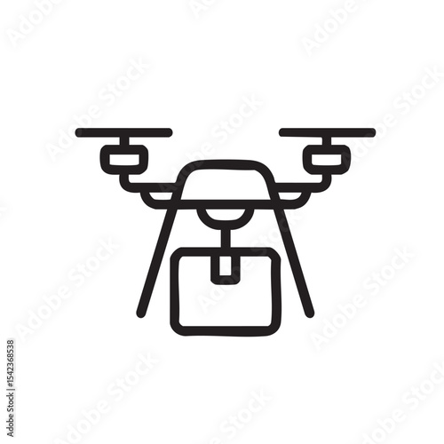 Delivery drone with package ready for transport to destination