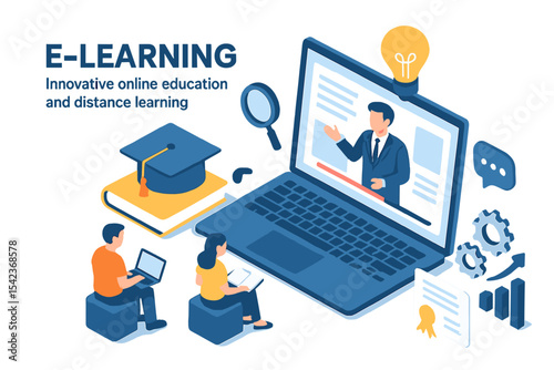 E-learning represents a cutting-edge approach to online education and distance learning, encompassing webinars, seminars, conferences, teaching, and online training courses, all focused on skill