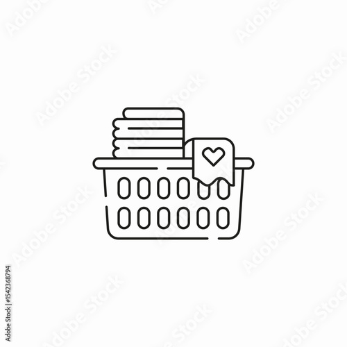 full laundry basket icon sign vector