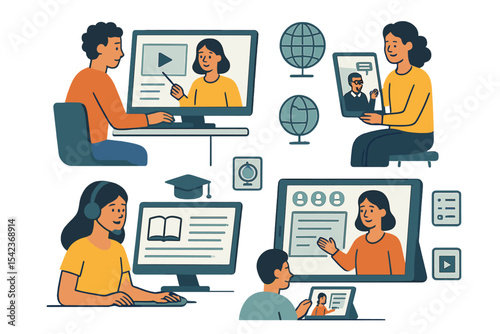 Online education is comprised of online courses, virtual classrooms, and e-learning platforms, where people utilize computers and tablets as educational tools