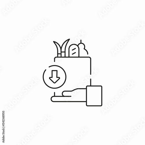 grocery delivery hand icon sign vector