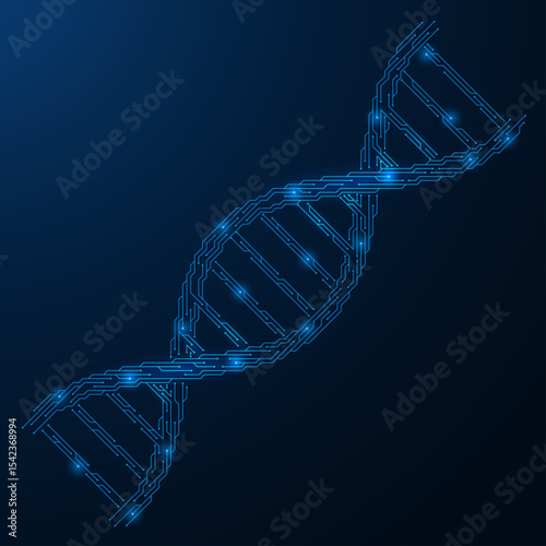 The dna helix is in the form of microcircuit tracks. Synthesis of biological and digital technologies, the concept of genetics of the future.