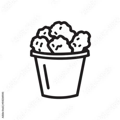 Crispy fried chicken bucket for picnic or family gathering