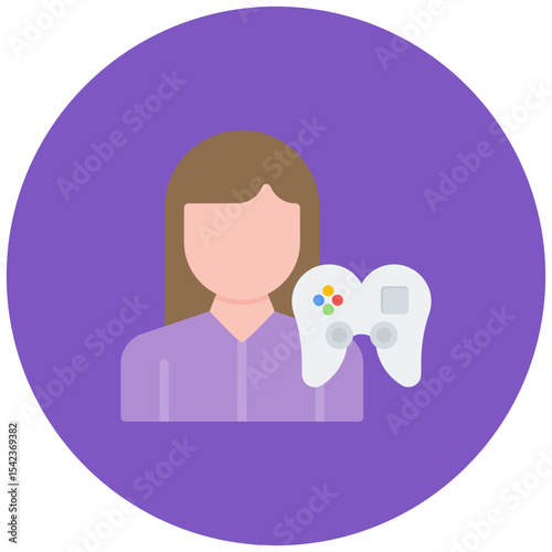 Female Player icon vector image. Can be used for Battle Royale.