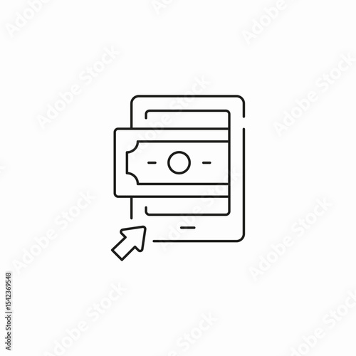 mobile payment incoming icon sign vector